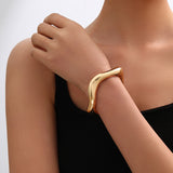 Retro Irregular Lava - Like Metal Cuff Bangle