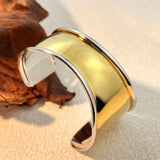Irregular Shiny Titanium Steel Cuff Bracelet