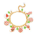 Christmas Candy & Santa Charm Bracelet