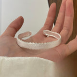 925 Silver Brushed Matte Wide Cuff Bracelet