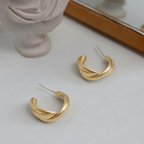 Vintage Geometric Twisted Hoop Earrings