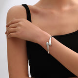 Water Drop Streamline Statement Open Bangle