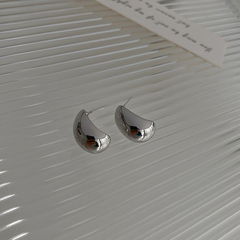 Needle C - Shape Bean Stud Earrings