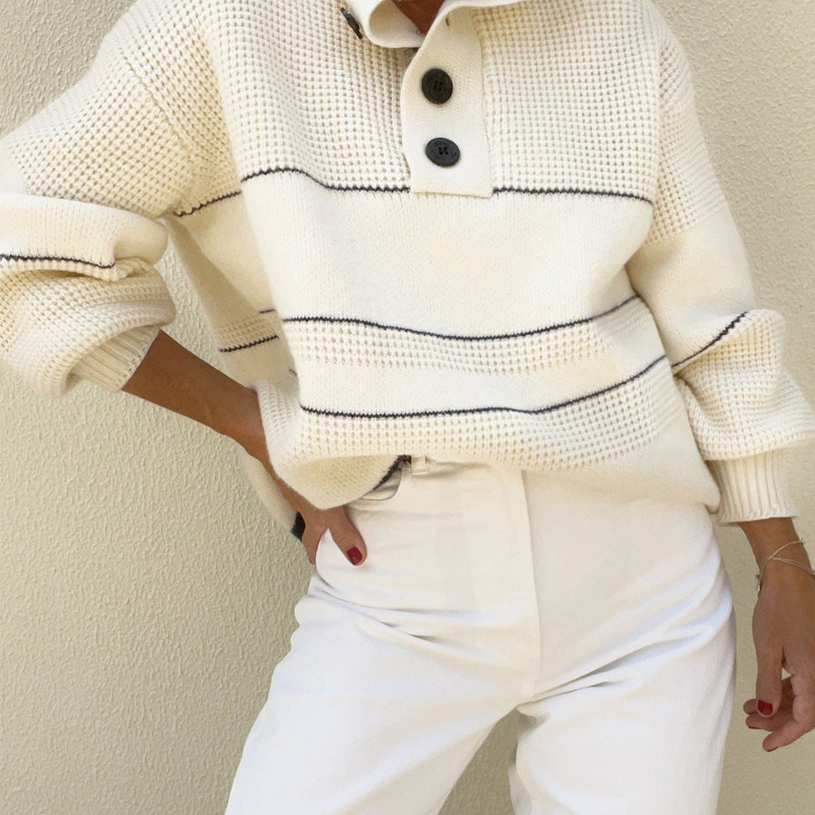 Oversized Striped Turtleneck Sweater