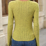 Ribbed Fitted Crewneck Top