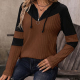 Colorblock Knit Hoodie