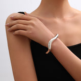 Retro Irregular Lava - Like Metal Cuff Bangle