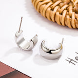 Delicate C - Shaped Hoop Earrings