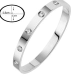 Couple Zircon - Inlaid Titanium Steel Bangle