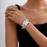 Minimalist Irregular Lava - Style Open Cuff Bracelet