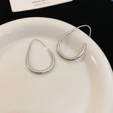 Shiny Teardrop Hoop Earrings