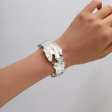 Irregular Lava - Inspired Open Cuff Bracelet