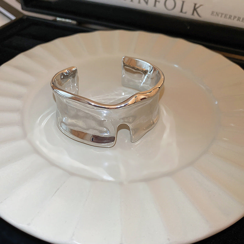 Oversized Irregular Open Metal Cuff Bracelet