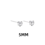 Shiny Zircon Heart Stud Earrings