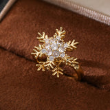 Multi - Style Spinning Snowflake Zircon Rings