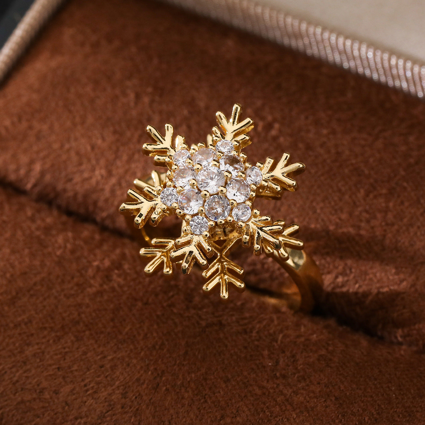 Multi - Style Spinning Snowflake Zircon Rings