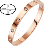 Couple Zircon - Inlaid Titanium Steel Bangle