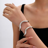 Ins - Style Irregular Folded Open Cuff Bangle