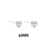 Shiny Zircon Heart Stud Earrings