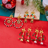 Christmas Beaded Bow Drop Earrings (Multi - Styles)