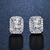 Square Full-Diamond Zircon Women's Stud Earrings