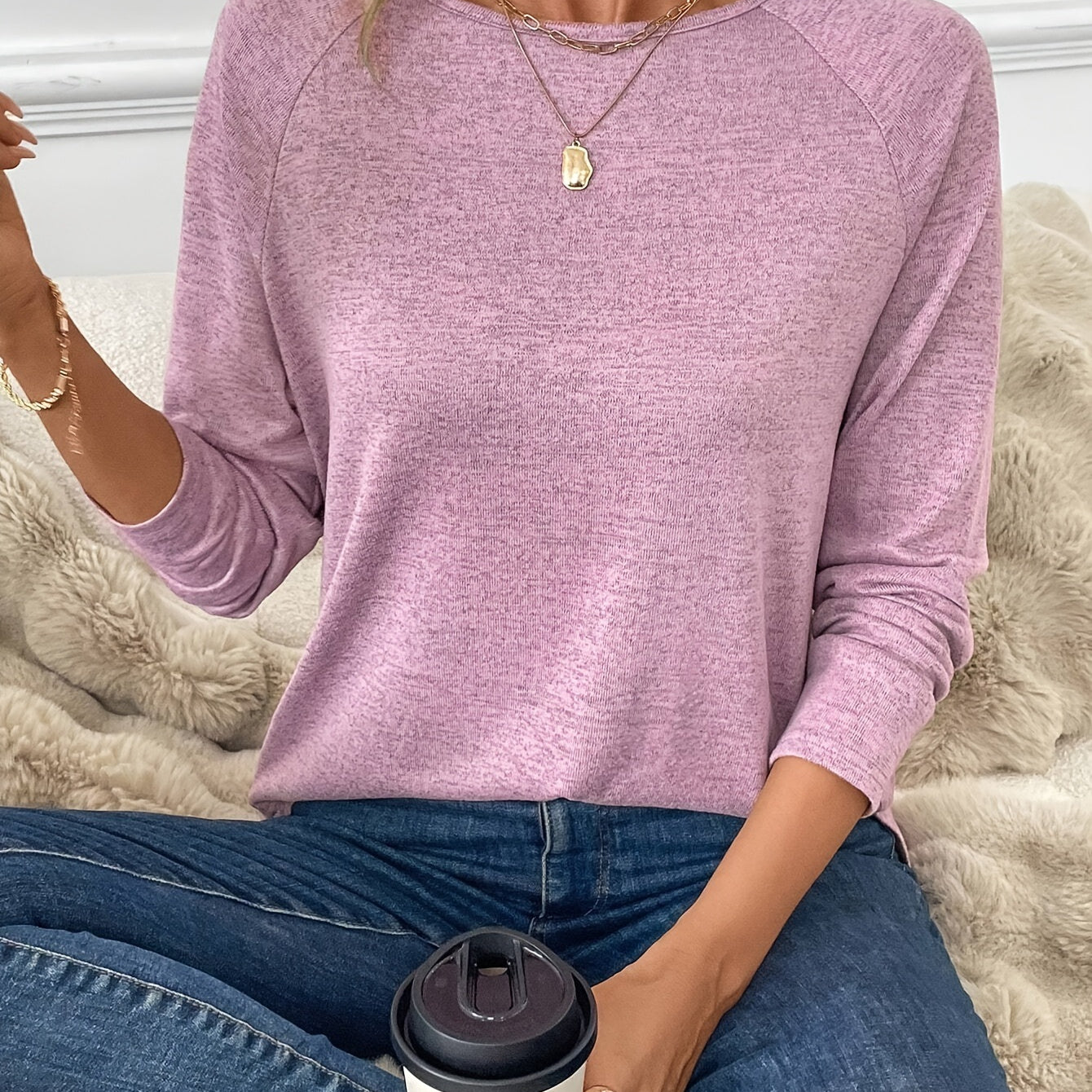 Long-Sleeve Crewneck Knit Base Top
