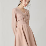 A-line Dusty Pink Short Dress