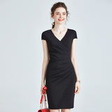 Short-sleeve black dress