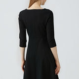 Long Sleeved Slim Fit V-neck Dress