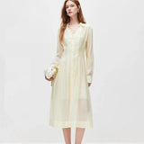 V-Neck Lace Mid Length Dress Set