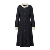 Round Neck Long Sleeved Knitted Dress