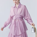Solid Color Skirt Set