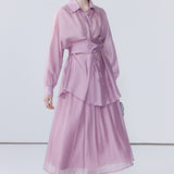 Solid Color Skirt Set