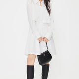 Collar Short Skirt Shirt Dress Set