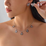 Silver Multi-Snowflake Gem Christmas Jewelry Set