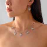 Silver Multi-Snowflake Rhinestone Christmas Jewelry Set