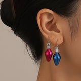 Silver Plated Christmas Light Bulb Earrings