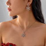 Silver Snowflake Gem Jewelry Set