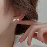 Shiny Zircon Star Stud Earrings