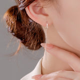 999 Silver Hollow Water Drop Ear Threads