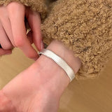 925 Silver Brushed Matte Wide Cuff Bracelet