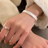 925 Silver Brushed Matte Wide Cuff Bracelet