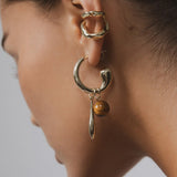 Gold - Tone Vintage Tiger's Eye Drop Earrings