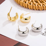 Delicate C - Shaped Hoop Earrings