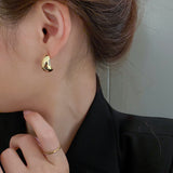 Needle C - Shape Bean Stud Earrings