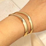 Minimalist Shiny Wide Open Cuff Bracelet