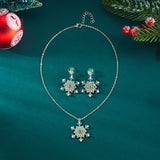 Silver Snowflake Gem & Pearl Jewelry Set