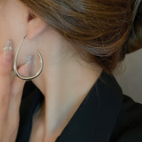 Shiny Teardrop Hoop Earrings