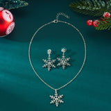 Silver Snowflake Gem Jewelry Set