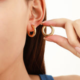 Minimalist Titanium Steel Hoop Earrings